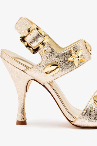 Madison Sandal In Gold Metallic Leather