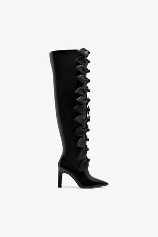 Larroudé for Jonathan Cohen: Tie Boot In Black Leather