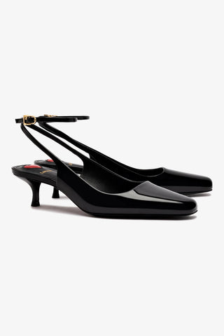 Amal Pump In Black Patent Leather