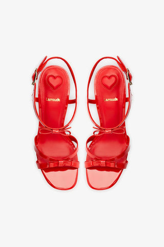 Brooks Sandal In Scarlet Patent Leather