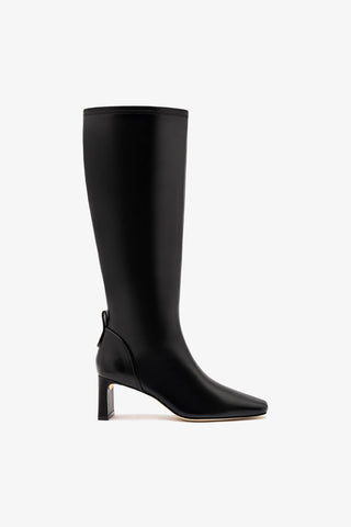 Alexis Hi Boot In Black Stretch Leather