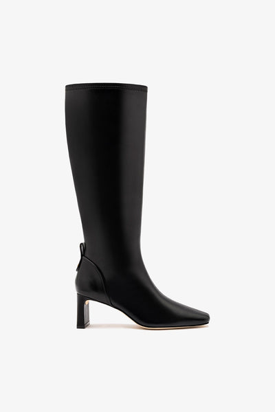 Alexis Hi Boot In Black Stretch Leather – Larroude