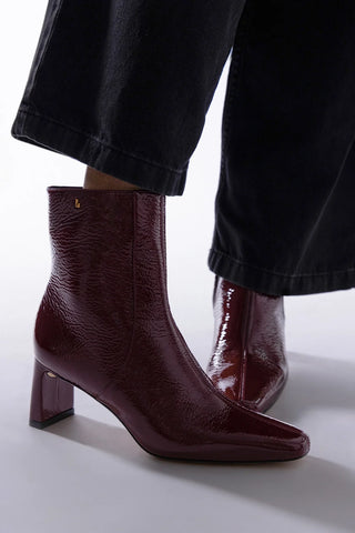 Alexis Boot Burgundy Patent Leather Boot Larroudé