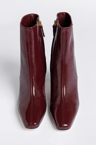 Alexis Boot Burgundy Patent Leather Boot Larroudé
