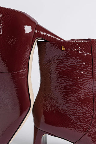 Alexis Boot Burgundy Patent Leather Boot Larroudé