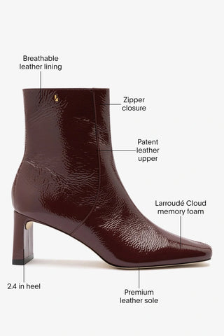 Alexis Boot Burgundy Patent Leather Boot Larroudé