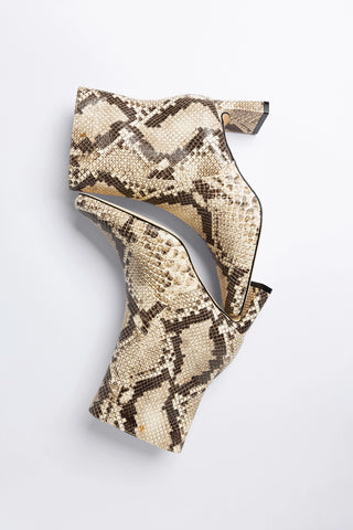 Alexis Boot Neutral Snake Leather Boot Larroudé