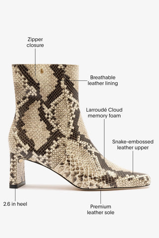 Alexis Boot Neutral Snake Leather Boot Larroudé