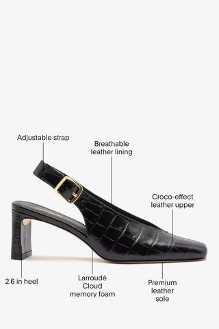 Katie Pump Black Crocodile-Embossed Patent