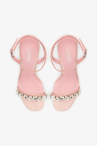 Larroudé for LoveShackFancy Calypso Sandal In Pink Fabric