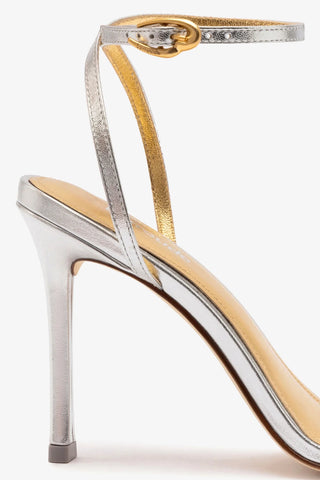 Vesper Sandal In Silver Metallic Leather