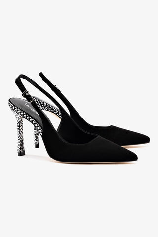 Kaitlan Crystal Pump In Black Suede