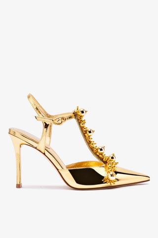 Larroudé x Libertine Pump In Gold Specchio and Golden Balls