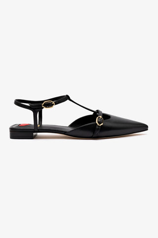 Grace Flat In Black Leather