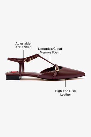 Grace Flat In Burgundy Leather