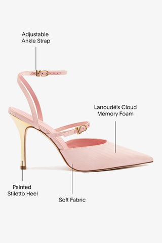 Larroudé for LoveShackFancy Kris Pump In Pink Fabric