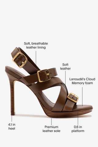 Patti Sandal In Burnt Umber Leather