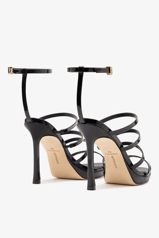 Sasha Platform Sandal In Black Patent Leather