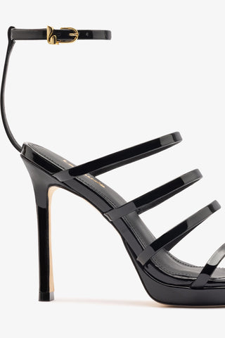Sasha Platform Sandal In Black Patent Leather