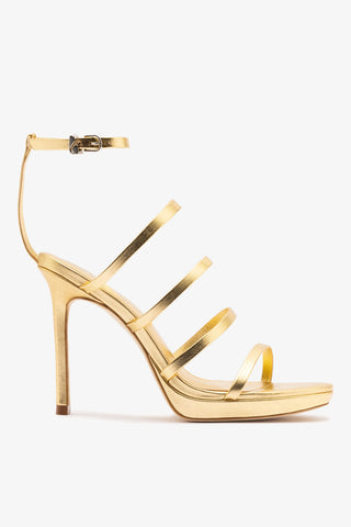 Sasha Platform Sandal In Gold Metallic Leather