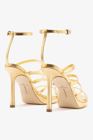Sasha Platform Sandal In Gold Metallic Leather