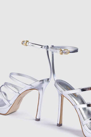 Sasha Platform Sandal In Silver Specchio