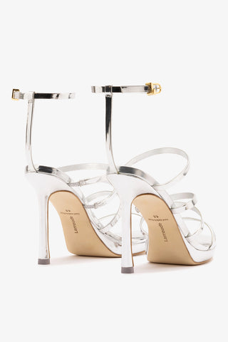 Sasha Platform Sandal In Silver Specchio
