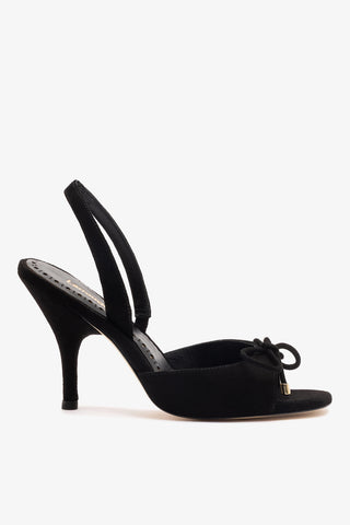 Lady Sandal Black Suede Womens - Shoes - Sandals Larroudé