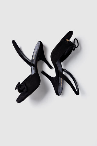 Lady Sandal Black Suede Womens - Shoes - Sandals Larroudé