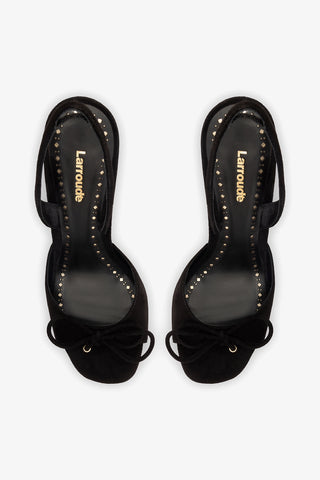 Lady Sandal Black Suede Womens - Shoes - Sandals Larroudé