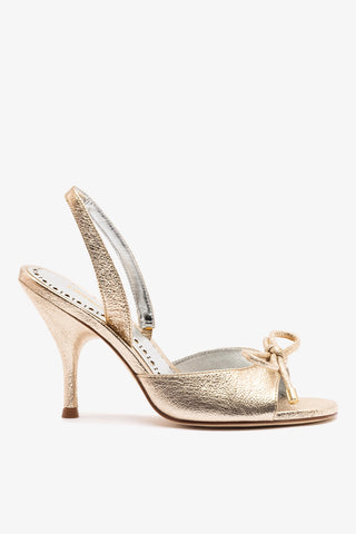 Lady Sandal In Platina Sparkle Metallic Leather