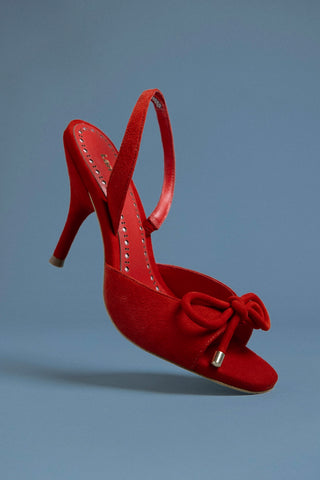 Lady Sandal In Scarlet Suede
