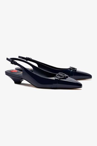 Franca Pump In Navy Patent Leather