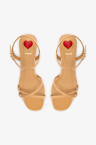 Charlotte Sandal In Tan Patent Leather