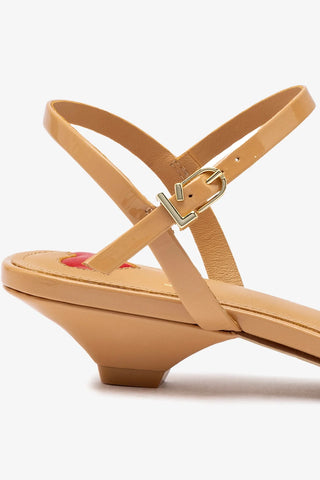 Charlotte Sandal In Tan Patent Leather