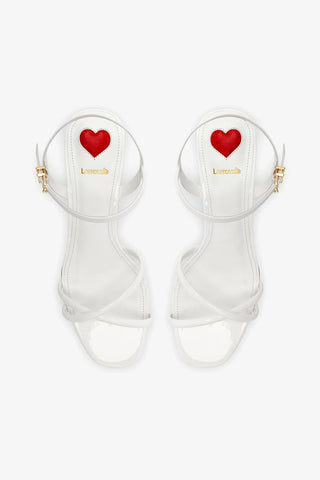 Charlotte Sandal In White Patent Leather