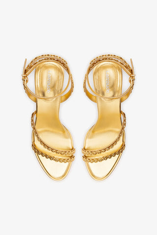 Milanina Mini Sandal In Gold Metallic Leather