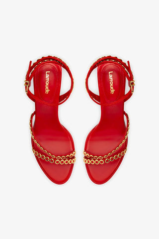 Milanina Mini Sandal In Scarlet Leather