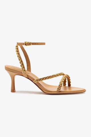 Milanina Mini Sandal In Tan Leather