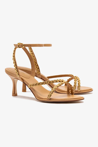 Milanina Mini Sandal In Tan Leather