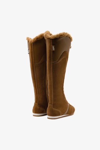 Larroudé x Jonathan Cohen Boot Tenis Hi Shearling In Russet Suede