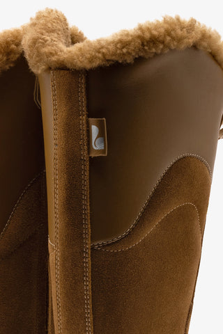 Larroudé x Jonathan Cohen Boot Tenis Hi Shearling In Russet Suede