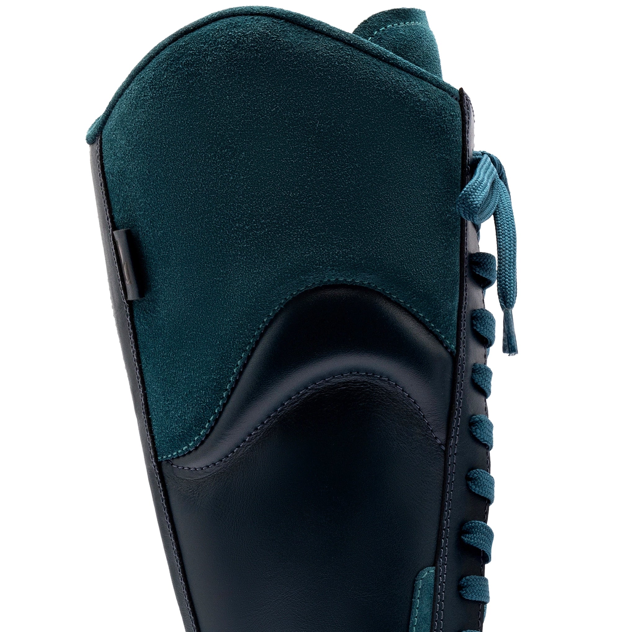 Larroude x Jonathan Cohen Flat Hi Sneaker Boot In Teal Suede