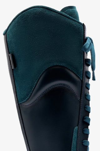 Larroude x Jonathan Cohen Flat Hi Sneaker Boot In Teal Suede