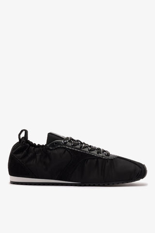 Stella Lite Sneaker In Black Nylon and Suede Womens - Shoes - Sneakers Larroudé