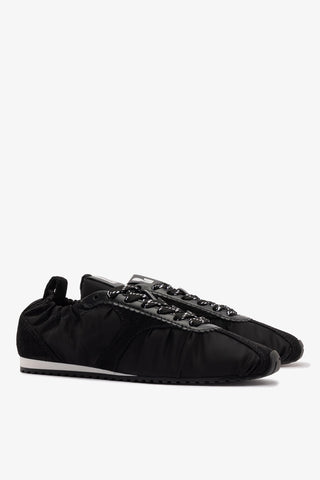 Stella Lite Sneaker In Black Nylon and Suede Womens - Shoes - Sneakers Larroudé