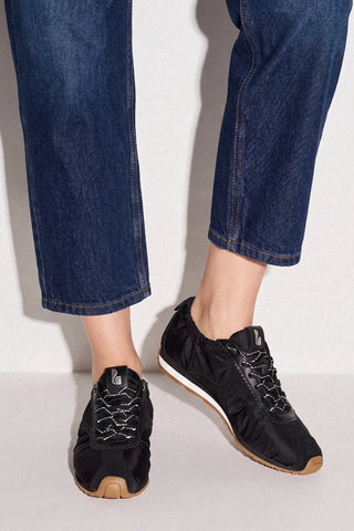 Stella Lite Sneaker In Black Nylon and Suede Sneaker Larroudé
