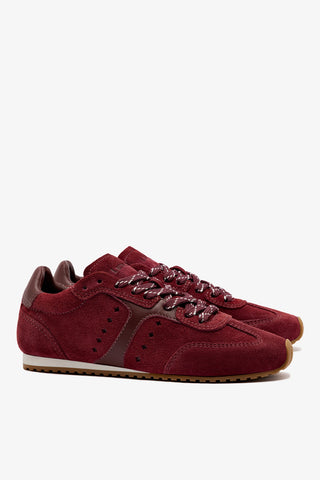 Stella Sneaker In Burgundy Suede