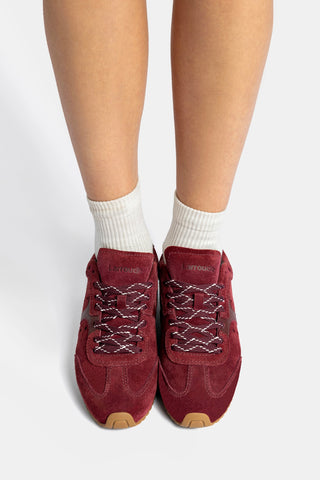 Stella Sneaker In Burgundy Suede