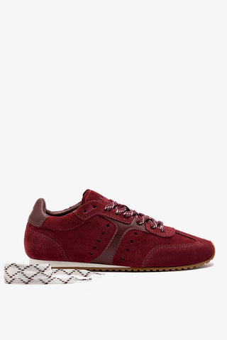 Stella Sneaker In Burgundy Suede